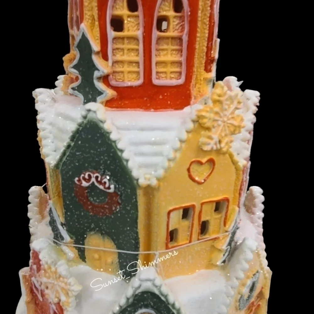HTF Large Light Up Martha Stewart Gingerbread House 4 Tier Castle Village 16